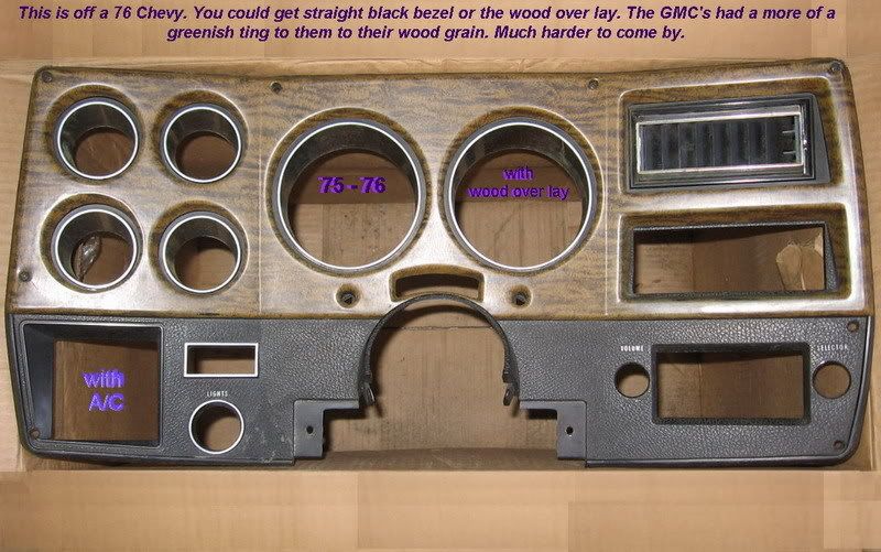 ** Dashes 7387 & Face Bezels What Fits ** Bowtieguy's 7387 Chevy